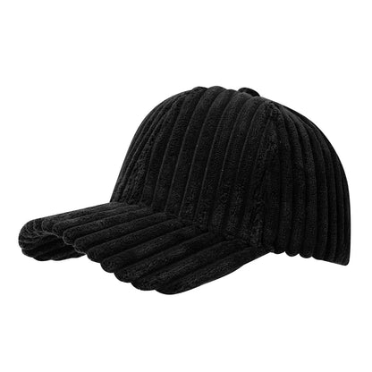 Winter Warm Corduroy Baseball Caps Men Women Solid Color Kpop Retro Adjustable Snapback Hats Trucker
