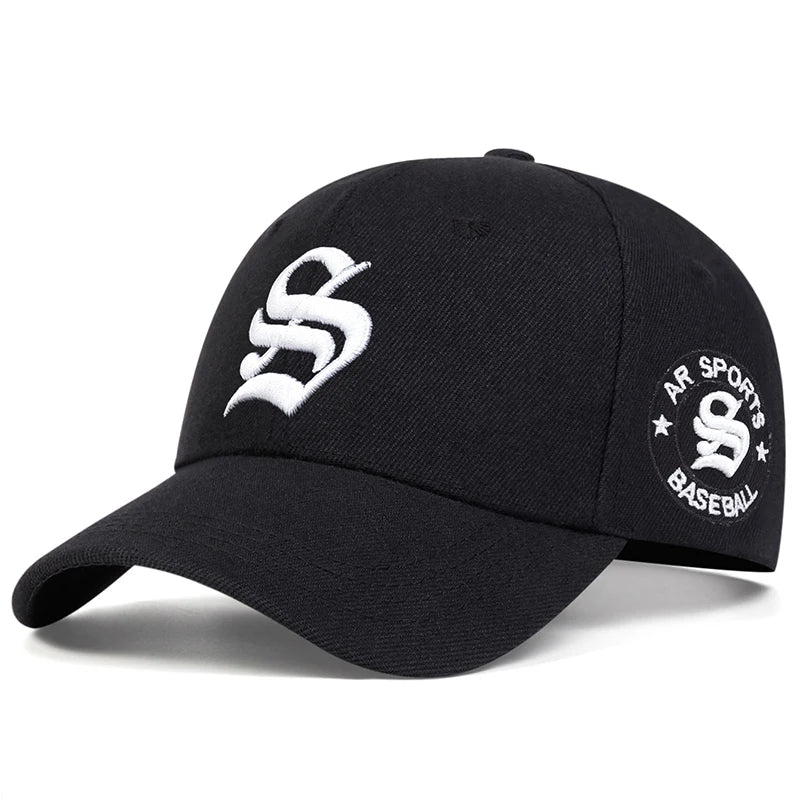 Unisex Gothic S Letter Embroidery Side Ar Sport Baseball Caps Spring Autumn Outdoor Adjustable