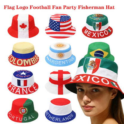 Countries National Flag Bucket Hat Men Women Football Fan Party Cup Reversible Sun Soccer Fans