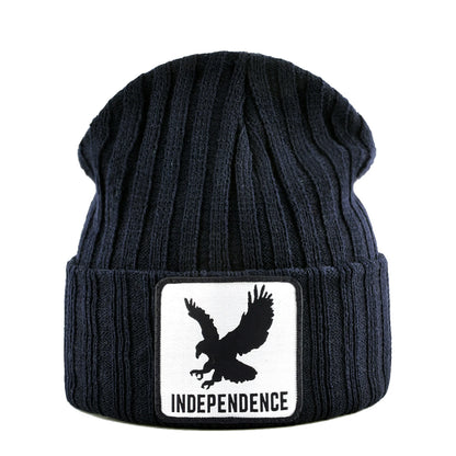 Knitted Skullies Beanie With Animals Patch Men Women Outdoor Casual Sport Hats Autumn Winter Solid Color Hip Hop Beanies