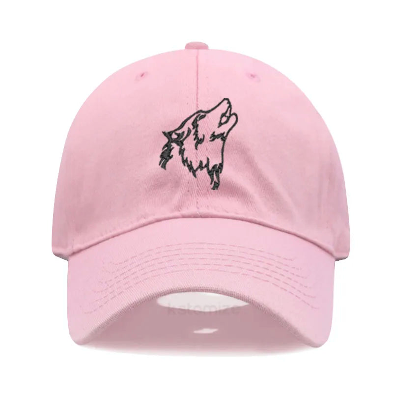 Women S Baseball Cap Men Washed Cotton Wolf Howl Embroidery Dad Hat Sport Golf Caps Man Sun Hats