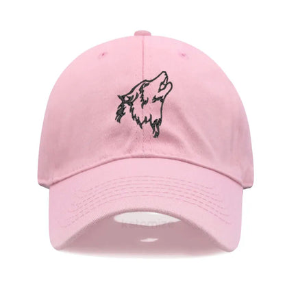Women S Baseball Cap Men Washed Cotton Wolf Howl Embroidery Dad Hat Sport Golf Caps Man Sun Hats
