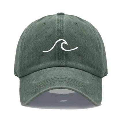 Men S Baseball Cap Women Washed Cotton Waves Embroidery Dad Hat Sport Golf Caps Man Sun Hats