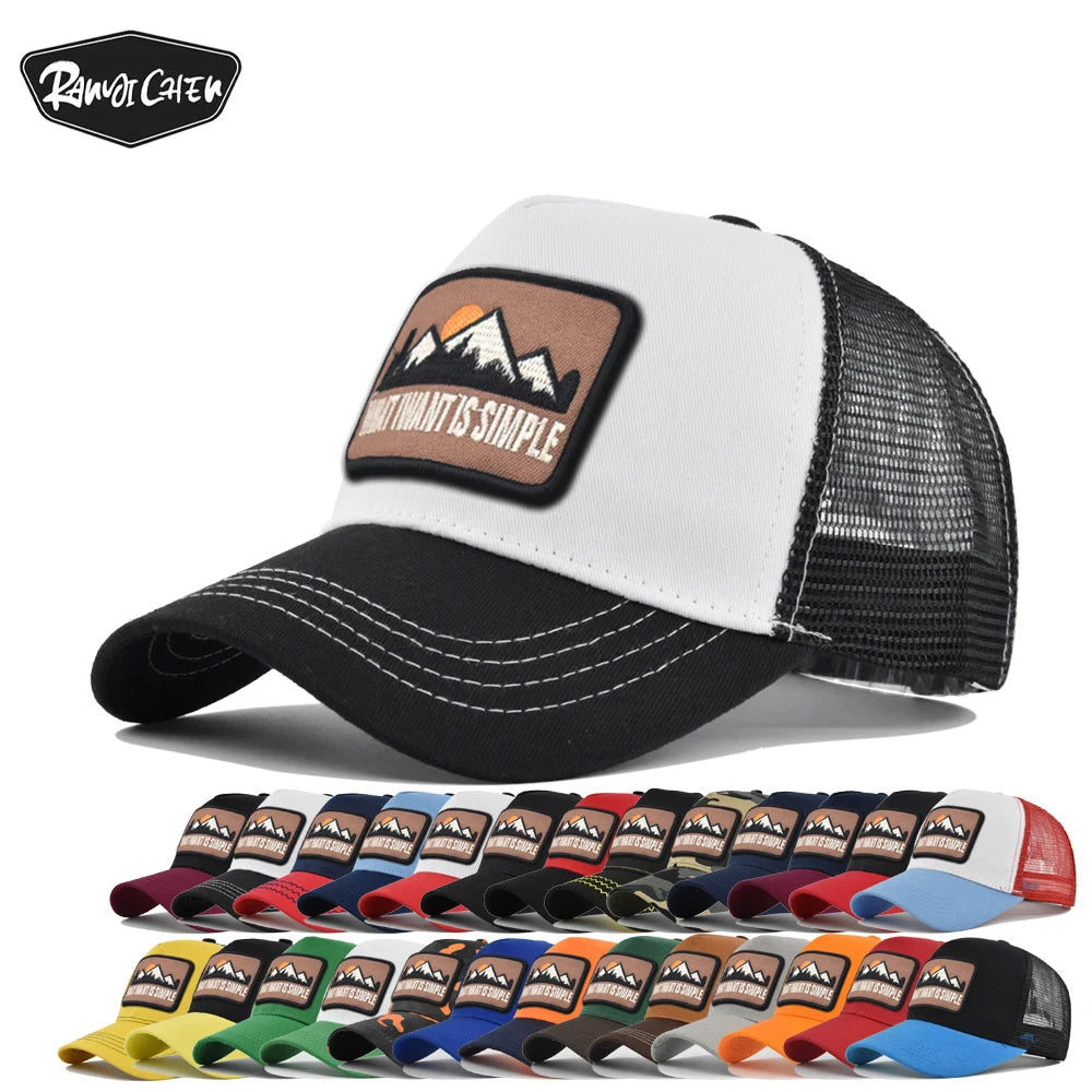 Brand Letter Mesh Breathable Hat Women Men Embroidery Baseball Cap Snapback Sunshade Outdoor Sunhat