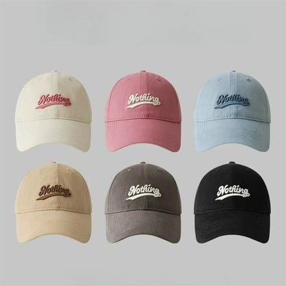 Letter Embroidery Baseball Hat Women Men Sunscreen Outdoor Sunshade Peaked Caps Solid Color Visors