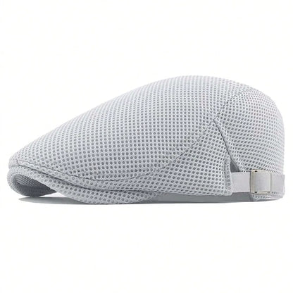 Men Mesh Newsboy Caps British Painters Hats Spring Summer Ventilate Berets Adjustable Flat Cap Hip
