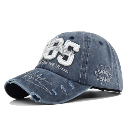 1985 Embroidery Baseball Cap Spring Summer Men Women Hole Patch Letters Retro Adjustable Hat Trucker