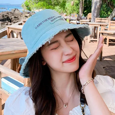 Women Cotton Bucket Hats Female Summer Autumn Sunscreen Fisherman Cap Outdoor Beach Sun Hat