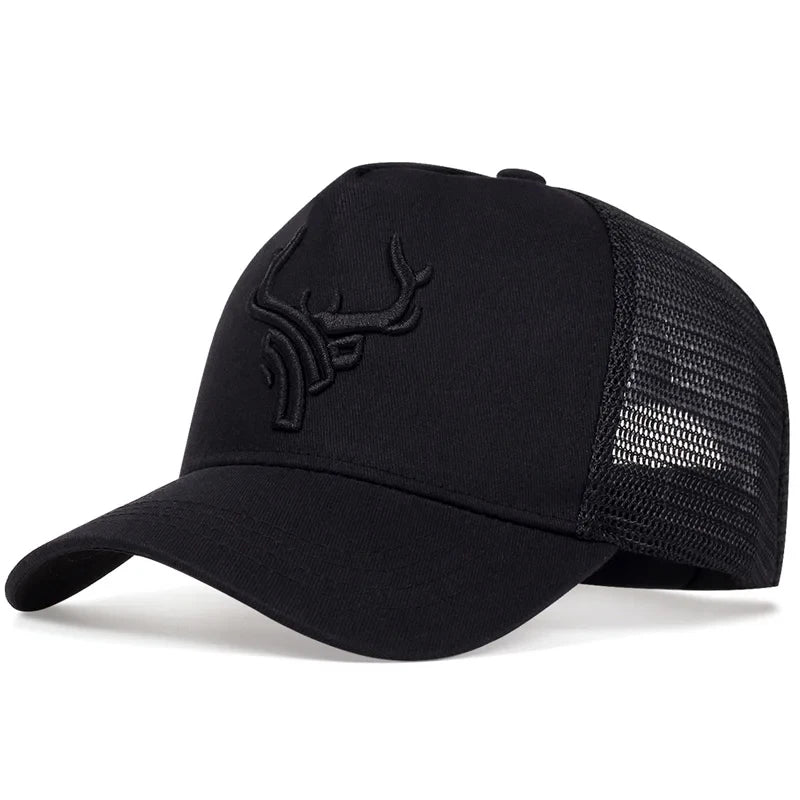 Unisex Animal Antlers Embroidery Baseball Net Caps Spring Summer Outdoor Adjustable Casual Hats