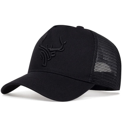Unisex Animal Antlers Embroidery Baseball Net Caps Spring Summer Outdoor Adjustable Casual Hats
