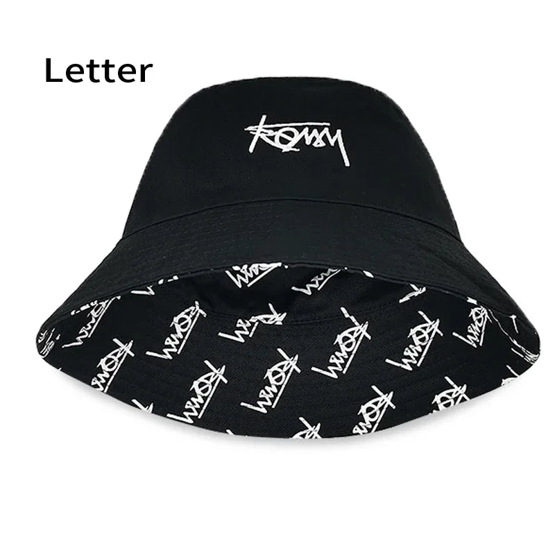 Big Head Letter Print Bucket Hats Men Women Large Size Reversible Hip Hop Fisherman Caps Summer Sun Hat Plus Size Panama