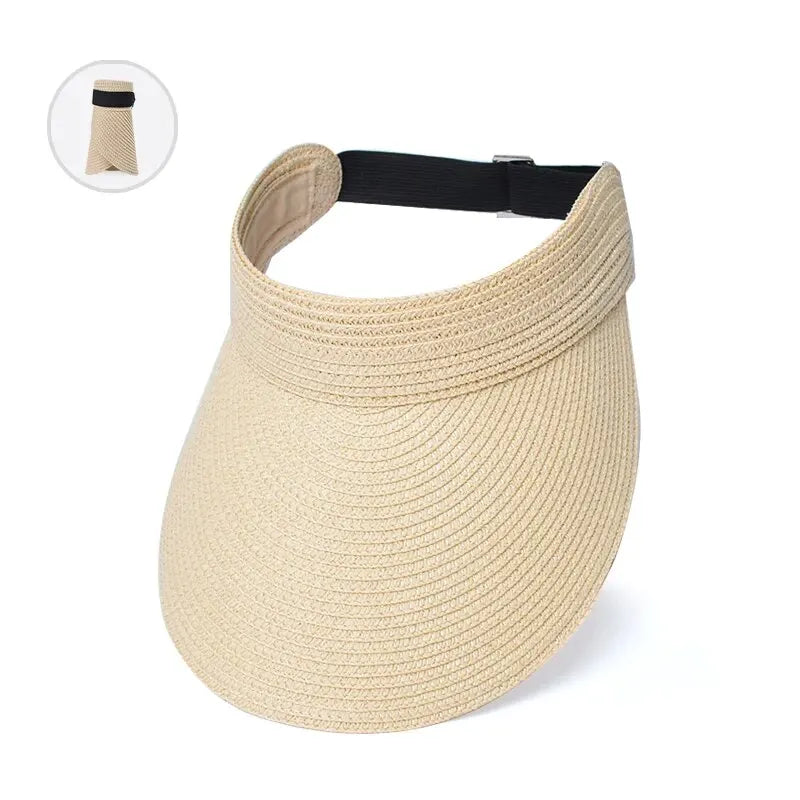 Xinbaoguan 100% Straw Knitted8222Summer Women's New Sunscreen Hat with Large Eaves and Hair Hoops Straw Hat Fashion Open Top Hat