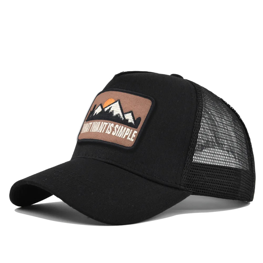 Brand Letter Mesh Breathable Hat Women Men Embroidery Baseball Cap Snapback Sunshade Outdoor Sunhat