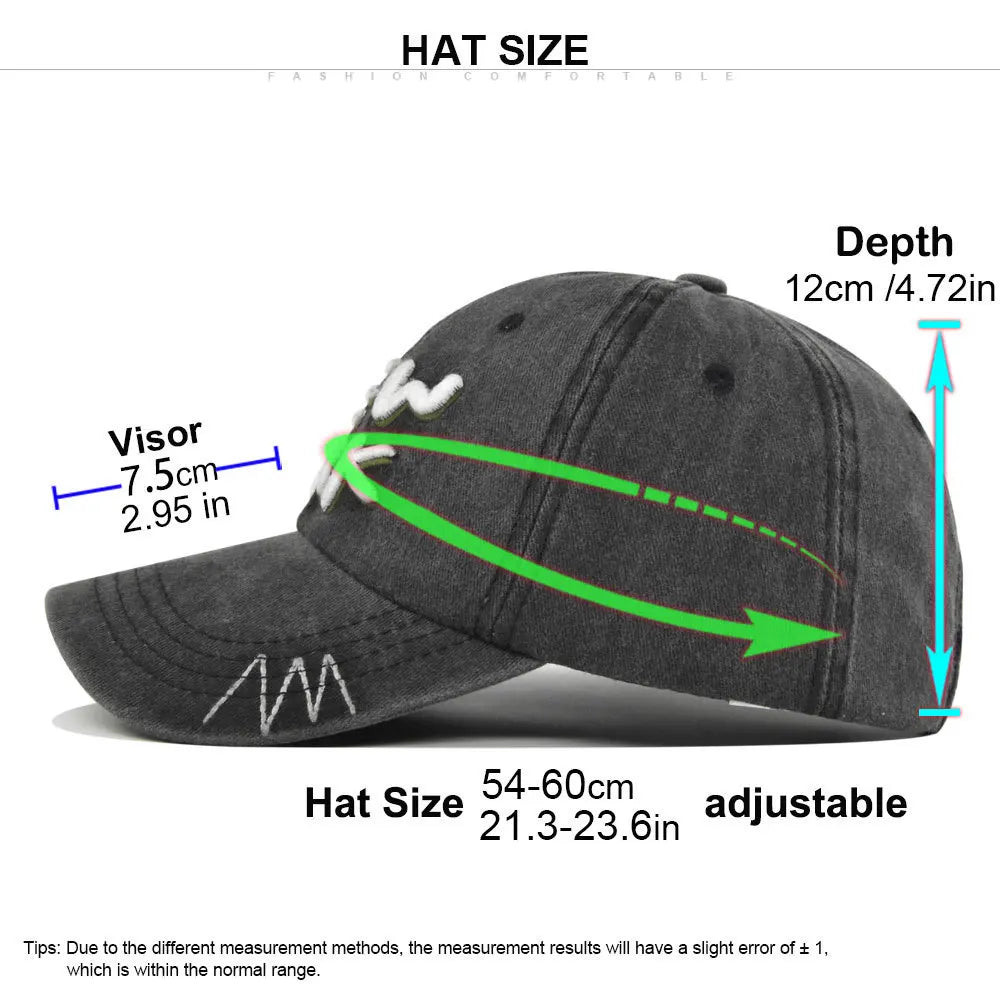 York Baseball Caps Washed Cotton Hat Men Women Gorras Snapback Sun Protection Casquette Dad Outdoors