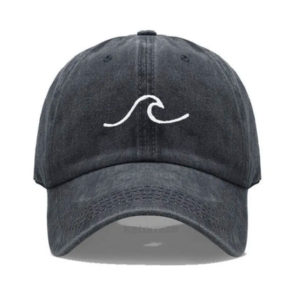 Men S Baseball Cap Women Washed Cotton Waves Embroidery Dad Hat Sport Golf Caps Man Sun Hats