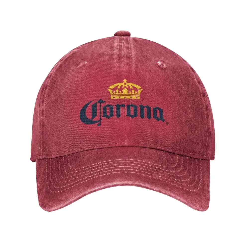 Corona Baseball Cap Classic Beer-Print Cowboy Hat Unisex Teens Trucker Dad Sunshade Running Hippie