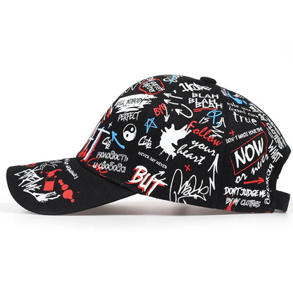 Graffiti Printing Baseball Cap Outdoor Cotton Shade Hat Men Women Summer Caps Adjustable Leisure