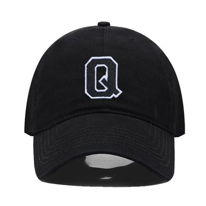 Initial Letter A-Z Embroider Baseball Cap Men Womne Soft Cotton Team Sport Visors Snapback Caps