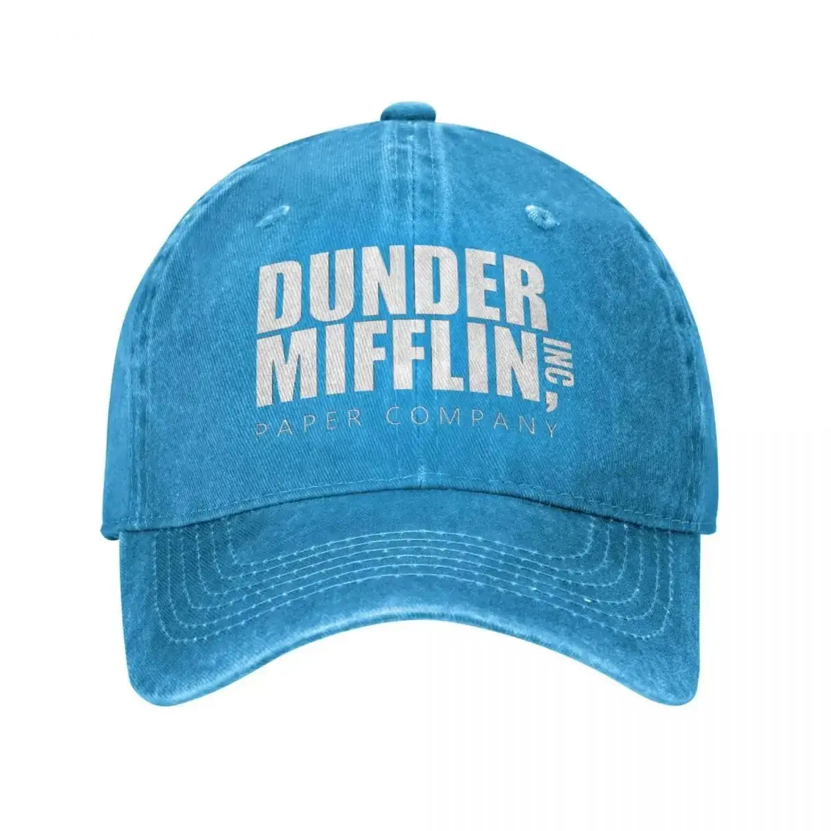 Classic Dunder Mifflin Logo Baseball Caps Men Women Distressed Denim Washed Sun Cap Office Travel