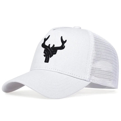 Unisex Animal Antlers Embroidery Baseball Net Caps Spring Summer Outdoor Adjustable Casual Hats