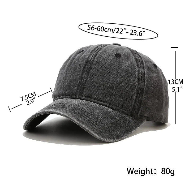 Vintage Washed Distressed Plain Baseball Cap - 100 Cotton Soft Top Unstructured Dad Hat - Soft