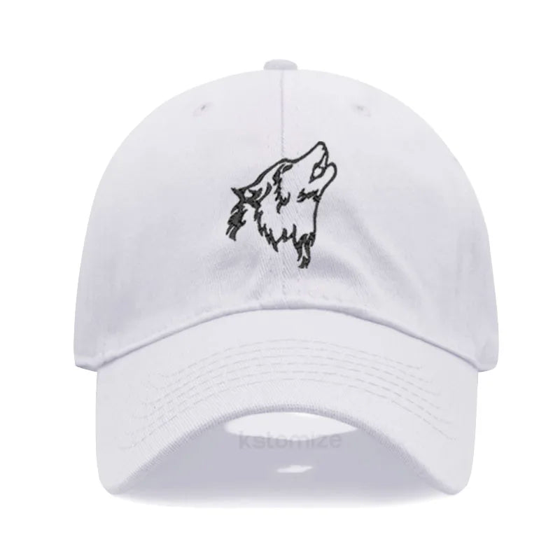 Women S Baseball Cap Men Washed Cotton Wolf Howl Embroidery Dad Hat Sport Golf Caps Man Sun Hats