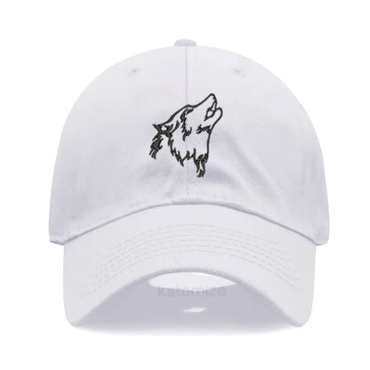 Women S Baseball Cap Men Washed Cotton Wolf Howl Embroidery Dad Hat Sport Golf Caps Man Sun Hats