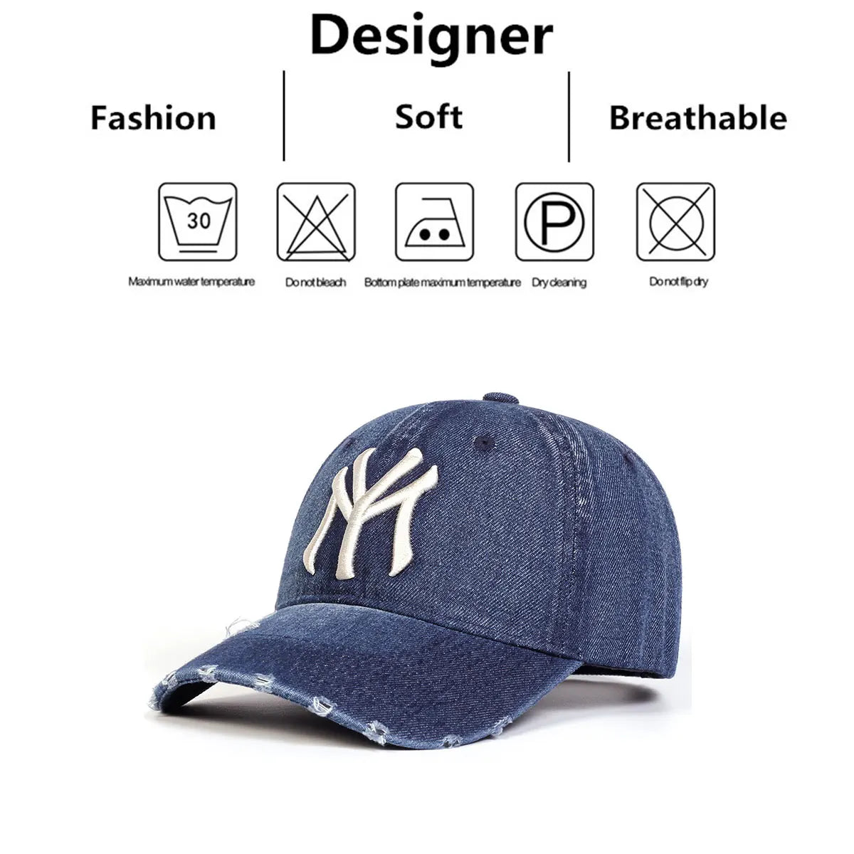 Unisex Letter Embroidery Cowboy Baseball Caps Spring Autumn Outdoor Adjustable Casual Hats Sunscreen