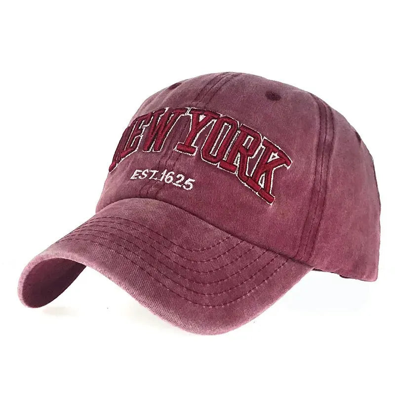 Hot Sale Hat New Spring And Autumn Washed Cloth Baseball Cap Embroidered Letters New York