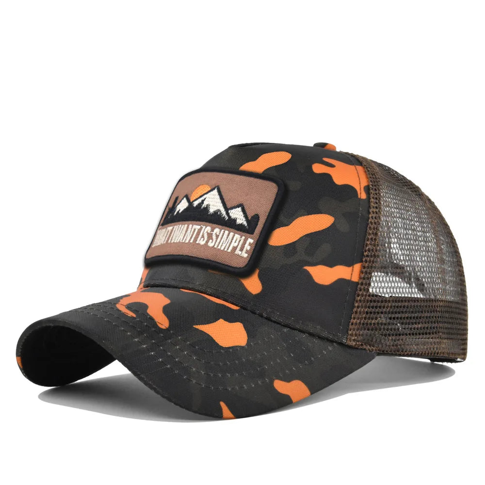 Embroidered Patch Breathable Baseball Caps Spring Summer Outdoor Adjustable Casual Hat Sunscreen Hip
