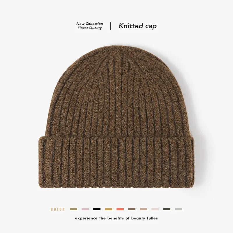 Cool Women Man Autumn Winter Thick Wool Beanie Hat Outdoor Earflaps Warm Knitted Cap Men - Thick