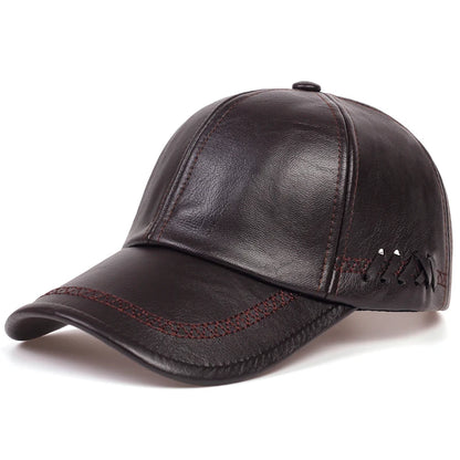 Solid Winter Leather Baseball Cap Men Snapback Autumn Warm Black Caps Women Bone Masculino Mens Hats