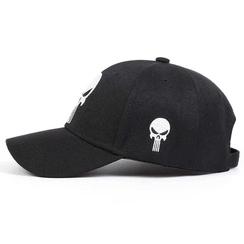 Unisex Skull Head Embroidery Baseball Caps Spring Autumn Outdoor Adjustable Casual Hats Sunscreen