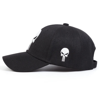 Unisex Skull Head Embroidery Baseball Caps Spring Autumn Outdoor Adjustable Casual Hats Sunscreen