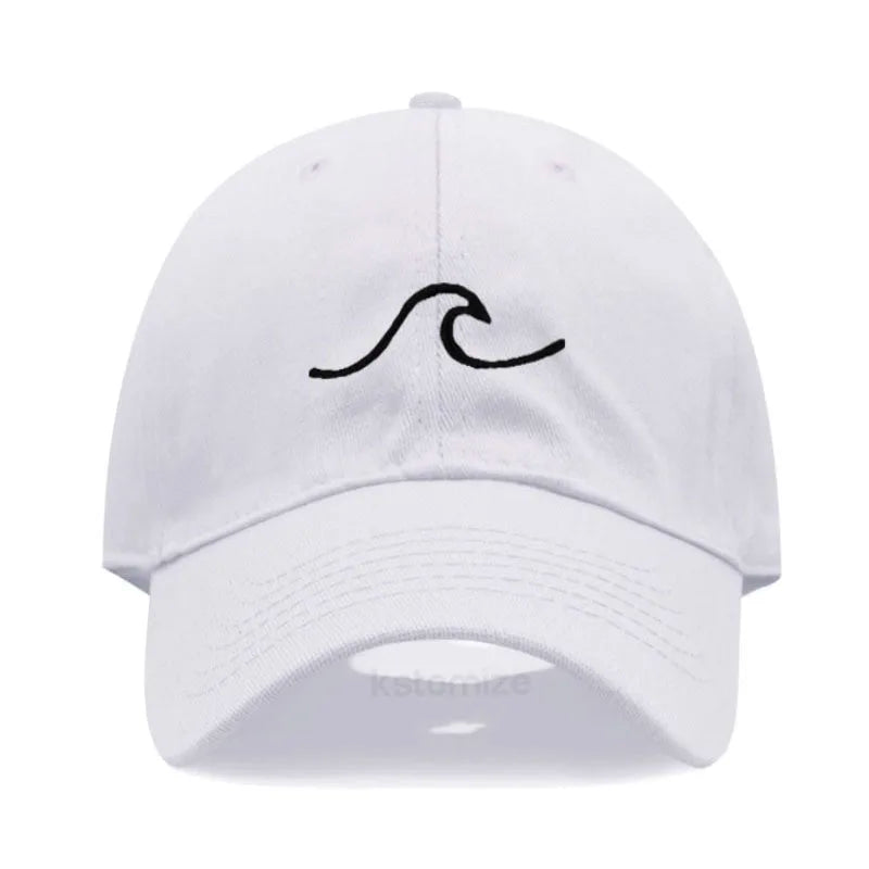 Men S Baseball Cap Women Washed Cotton Waves Embroidery Dad Hat Sport Golf Caps Man Sun Hats
