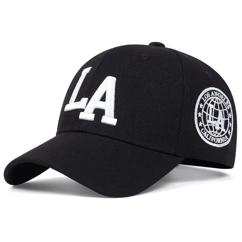 Unisex La Letter Embroidery Baseball Caps Spring Autumn Outdoor Adjustable Casual Hats Sunscreen Hat