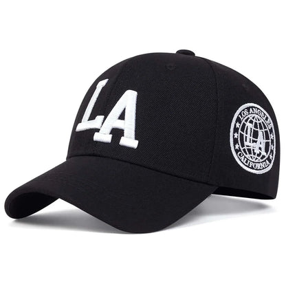 Unisex La Letter Embroidery Baseball Caps Spring Autumn Outdoor Adjustable Casual Hats Sunscreen Hat