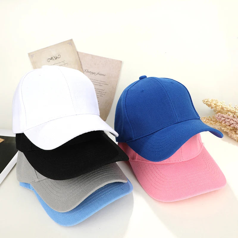 Summer Children Peaked Caps Students Kids Baseball Cap Boy Girl Solid Color Cotton Adjustable Hats