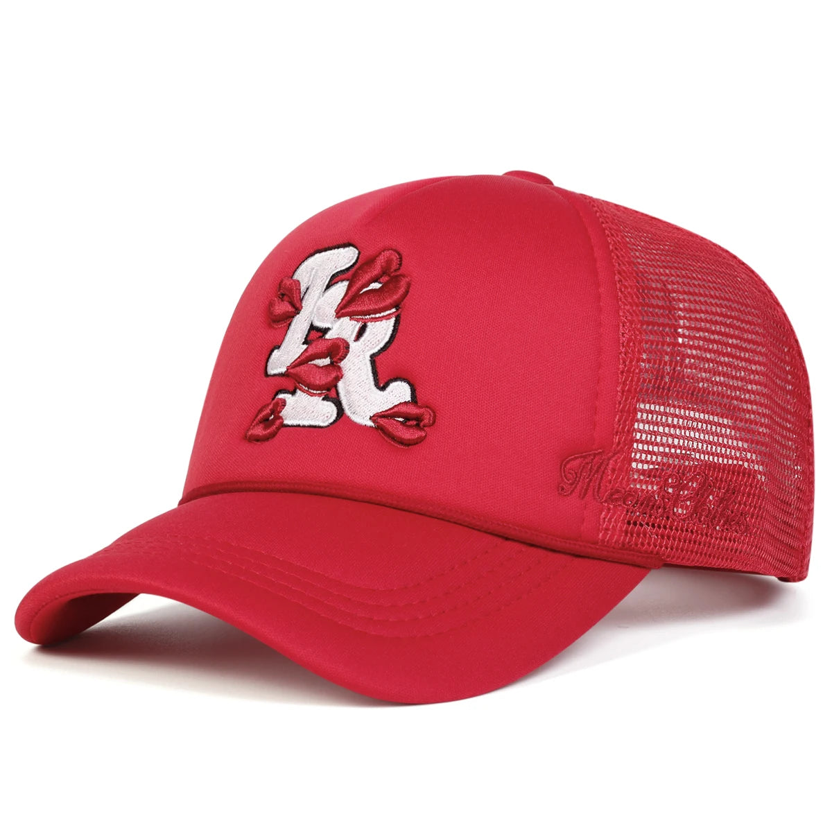 Unisex Letter Lips Embroidery Baseball Net Caps Spring Summer Outdoor Adjustable Casual Hats