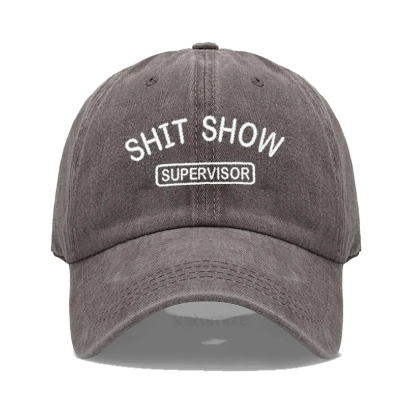 Men S Baseball Cap Women Sport Golf Caps Man Washed Cotton Shit Show Supervisor Embroidery Dad Hat