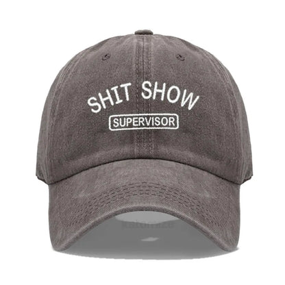 Men S Baseball Cap Women Sport Golf Caps Man Washed Cotton Shit Show Supervisor Embroidery Dad Hat