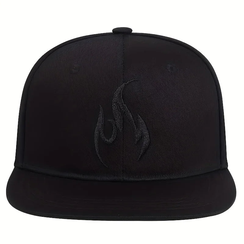 Unisex Flame Embroidery Hip-Hop Hats Spring Autumn Adjustable Casual Snapback Baseball Caps Outdoor