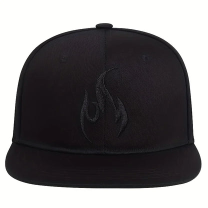 Unisex Flame Embroidery Hip-Hop Hats Spring Autumn Adjustable Casual Snapback Baseball Caps Outdoor
