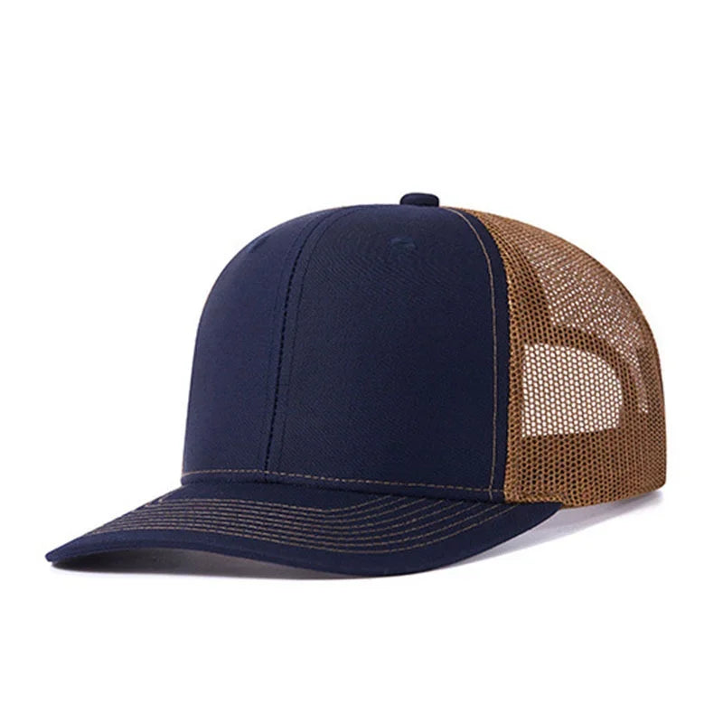 Summer Mesh Baseball Cap Men Women Slight Curved Snapback Trucker Hat Unisex Casual Outdoor