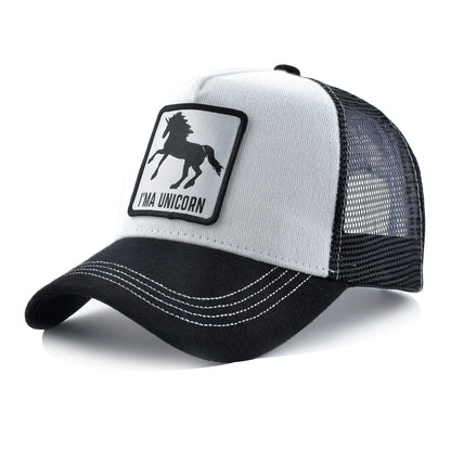 Fashion Trucker Cap With Unicorn Patch Men's Snapback Hip Hop Baseball Cap Women Four Seasons Outdoor Casual Sport Visor Hat