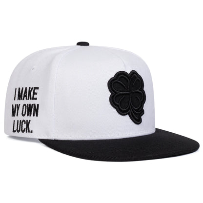 Unisex Four Leaf Clover Embroidery Side Letter Hip-Hop Hats Spring Autumn Outdoor Adjustable Casual
