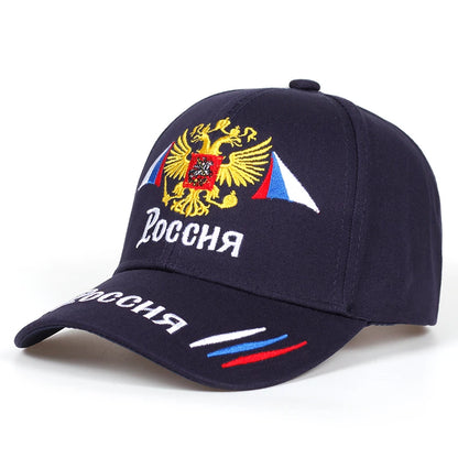 Russian Baseball Cap Cotton Snapback Caps Gold Double-Headed Eagle Embroidery Adjustable Hip Hop Hat