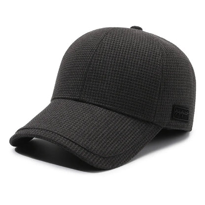 Men'S Winter Baseball Cap with Fleece Lining Thickened Windproof Ear Flap for Outdoor Activities Hand Washable Warm