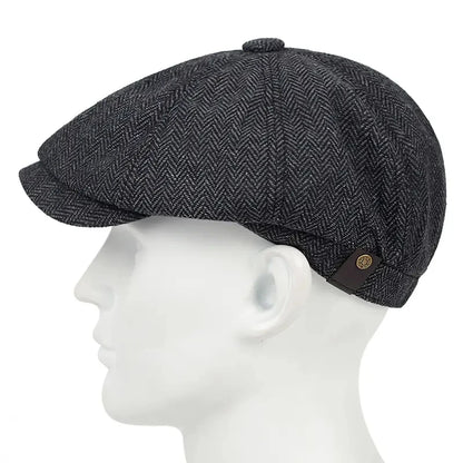 Male Ivy Hat Big Head Man Autumn Winter Newsboy Cap Top Grade Beret Caps