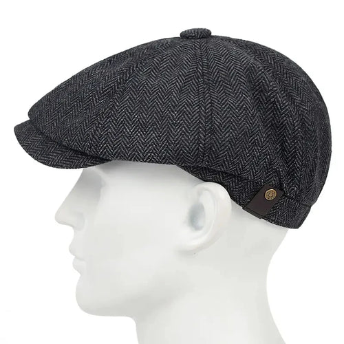 Male Ivy Hat Big Head Man Autumn Winter Newsboy Cap Top Grade Beret Caps